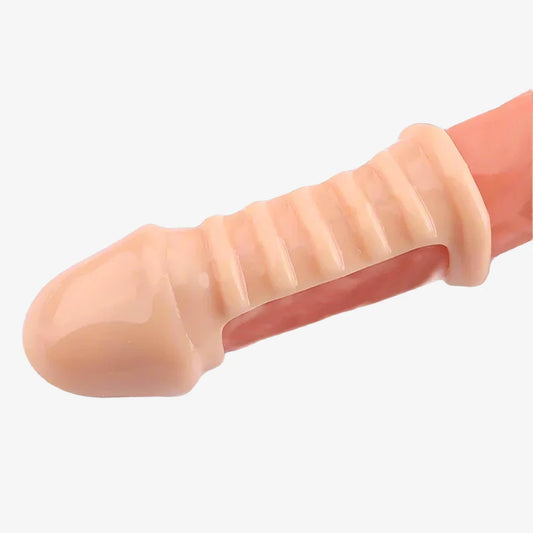 11.5 cm / 4.5 inch Long Silicone Penis Extender Sleeve - LEMONLY