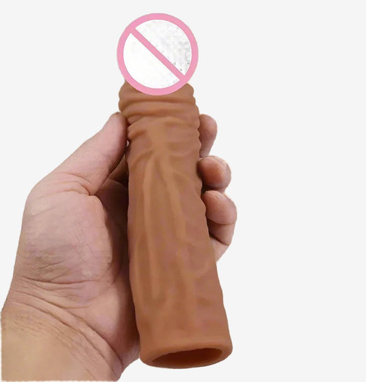 18 cm / 7 inch Long Realistic Silicone Penis Extender Sleeve