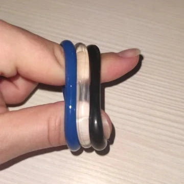 3 Colors Silicone Cock Rings Pack: Male Erection Masturbation Gear