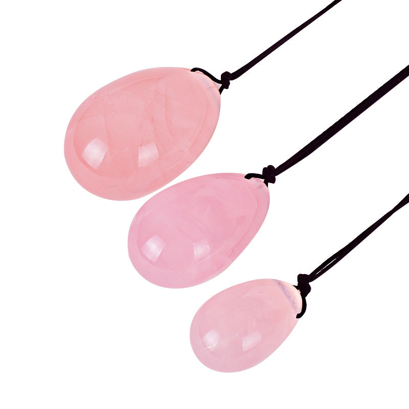 Rose Quartz Precious Stone Yoni Eggs: Kegel Vagina Exercisers Pendants