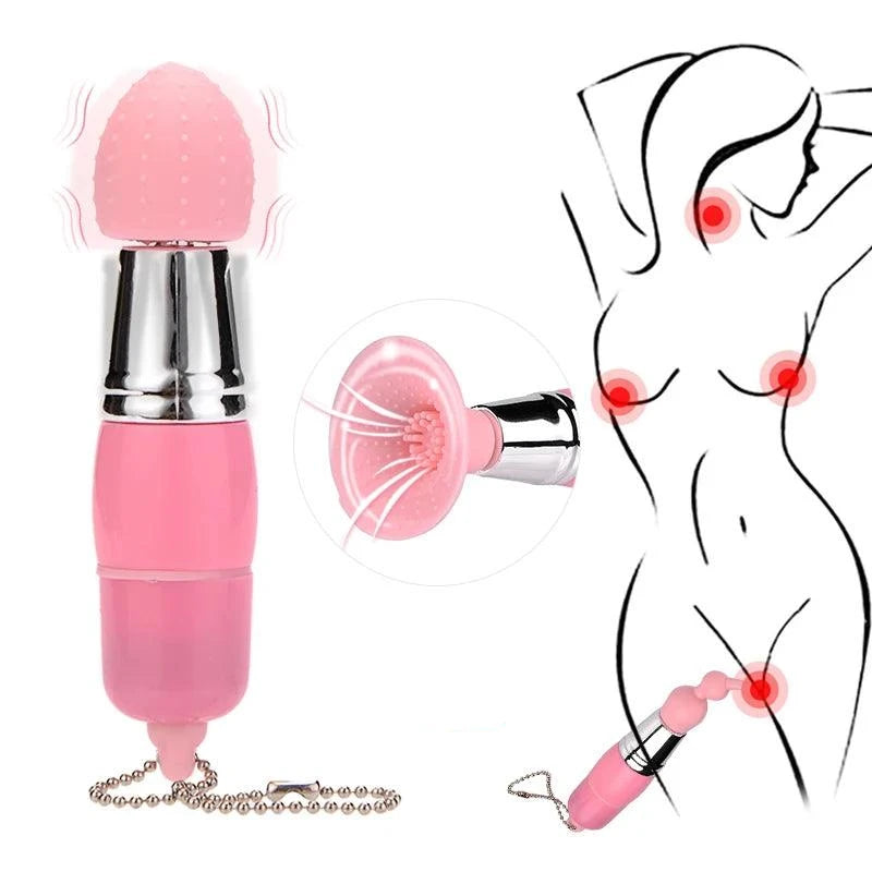 3 In 1 Mini Vagina & Nipples Sucking Vibrators Clitoris Stimulator for Women