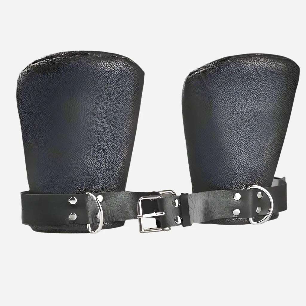 Bondage Leather Gloves: BDSM Mittens Hand Restraints