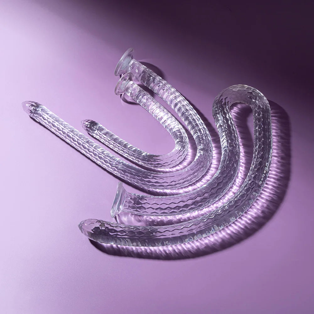 Long Snake Monster Dildo: Giant Fantasy Clear Silicone Flexible Anal Toy