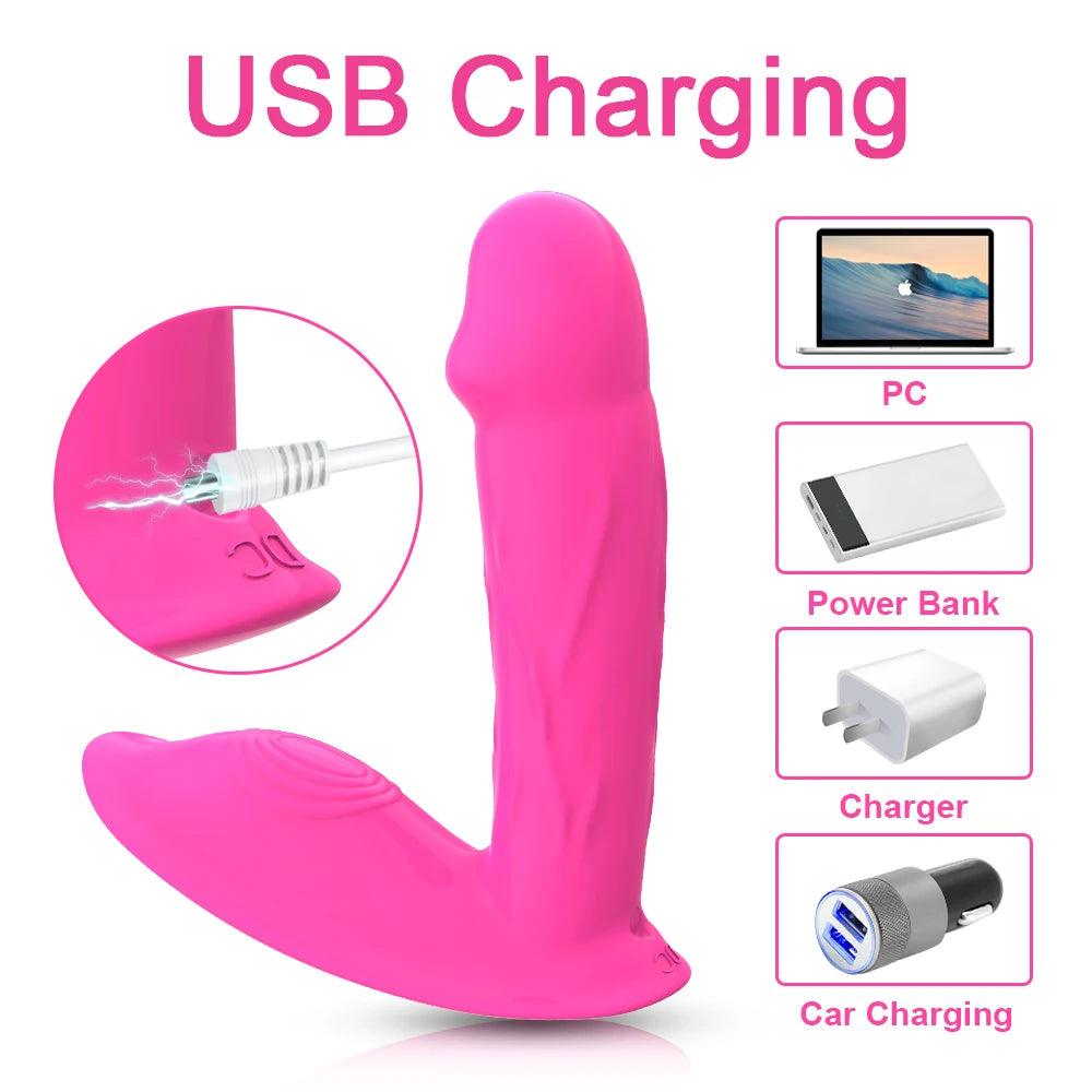 Wireless Control G Spot Mini Vibrating Dildo for Women