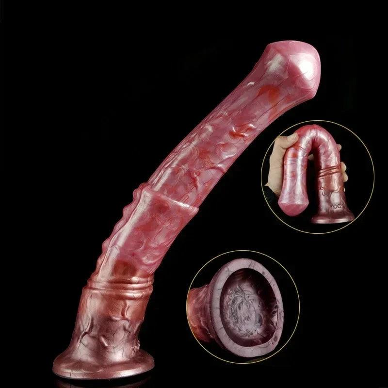 27 cm / 10.6 inch Long Realistic Ejaculating Horse Cock Dildo Set | Syringe Included