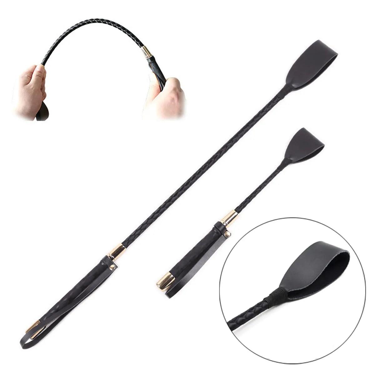 30 cm (12 inches) Leather Bondage Telescopic Spanker Whip: BDSM Pleasure Spanking Tool