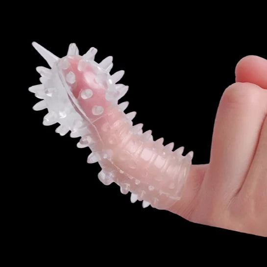 Spike Texture Fingering Gloves: G Spot Masturbation Silicone Finger Sleeves