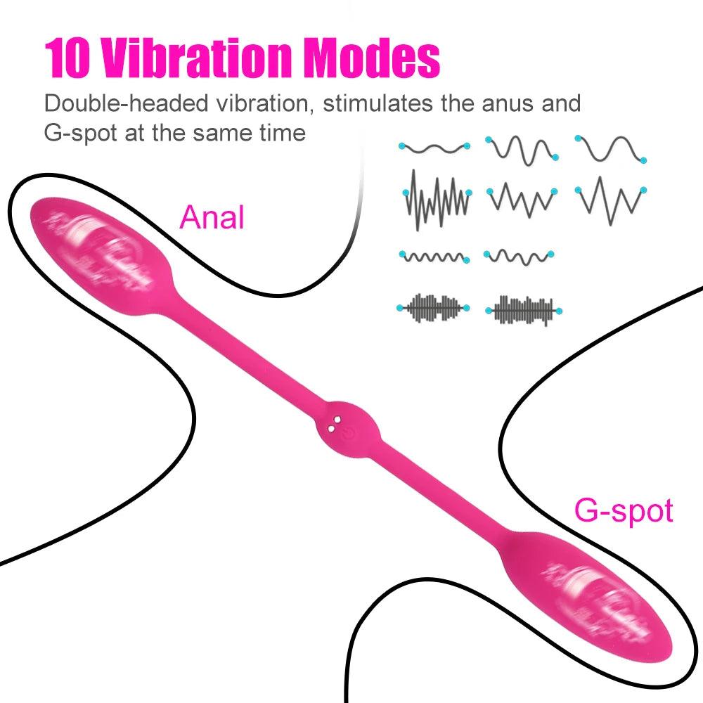 Two Remote Vibrators Vaginal Balls: Double Vibrating Sex Toy For Women