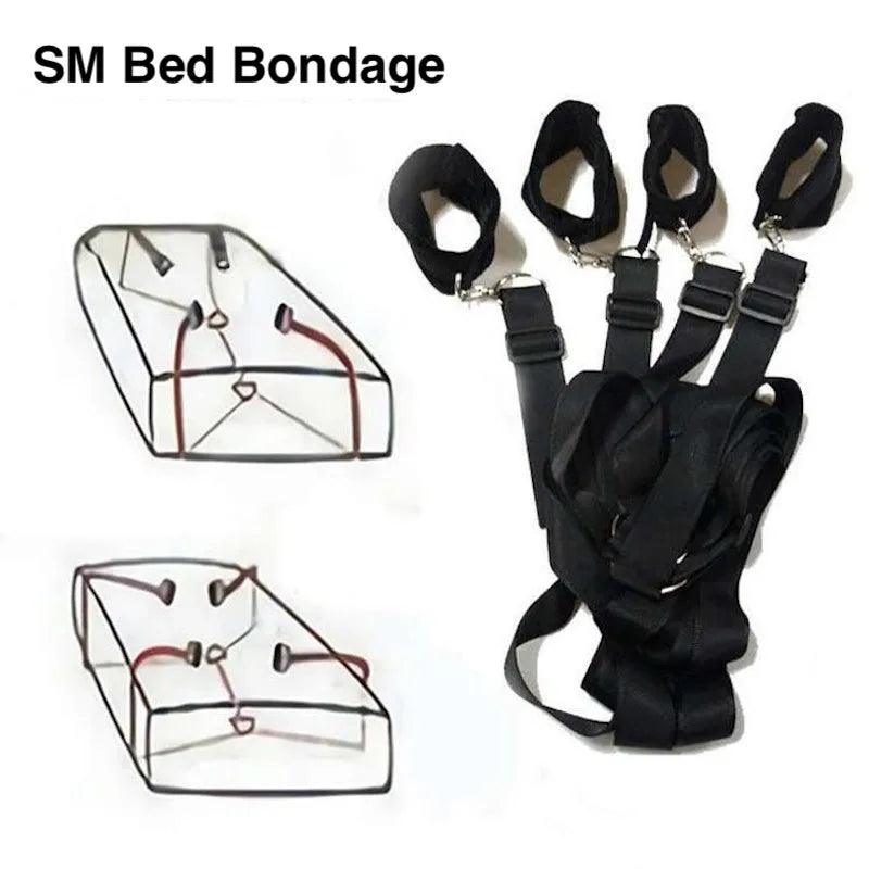 Bondage Hand & Legs Bed Restraints: BDSM Handcuffs & Anklecuffs