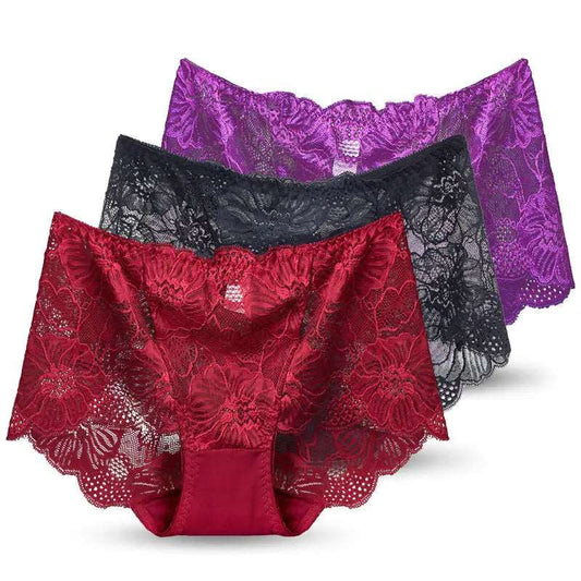 Floral Pattern Lace Panties Sets: Multicolored Sexy Women Underwear Bundles