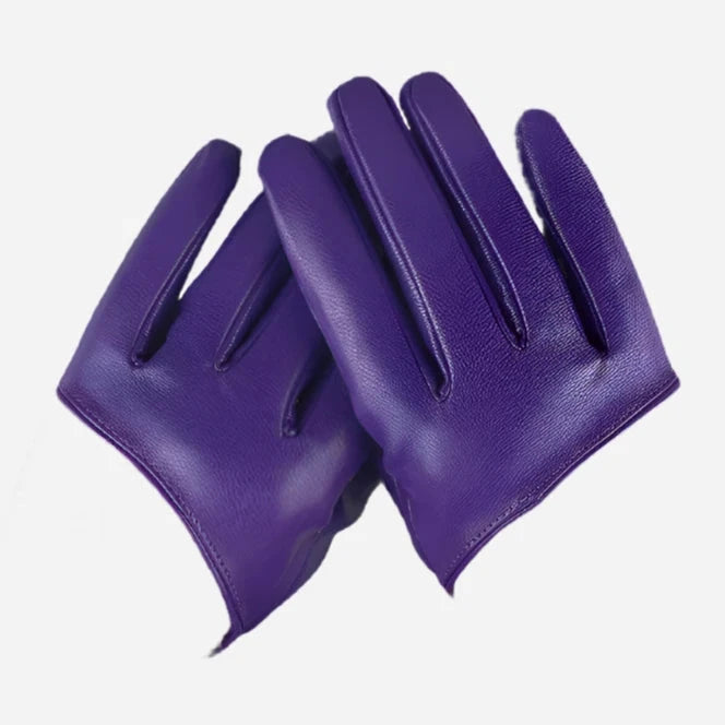 Sexy Purple Leather Gloves: Bondage & Domination Accessories