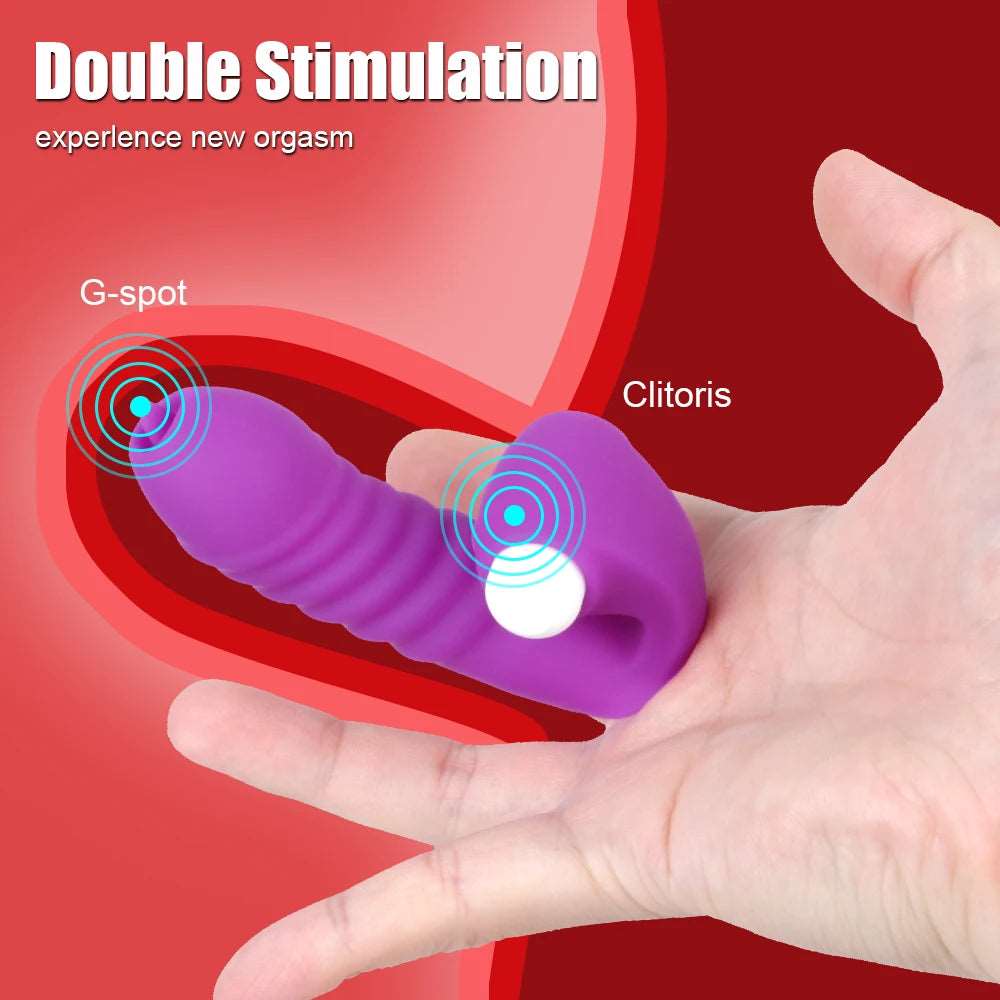 G Spot Vibrating Finger Sleeve: Clitoris Masturbation Fingering Vibrator