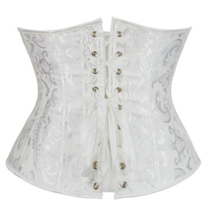 White Plus Size Floral Corset