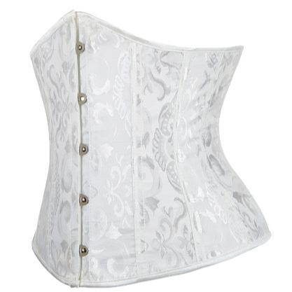 White Plus Size Floral Corset