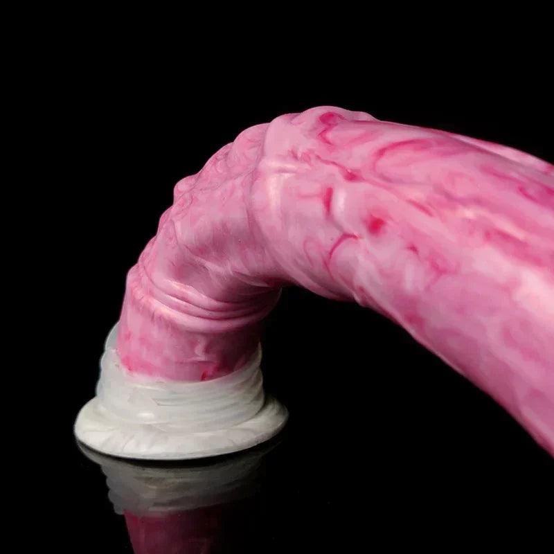 27 cm / 10.6 inch Long Pink Fantasy Realistic Ejaculating Horse Cock Dildo Set | Syringe Included