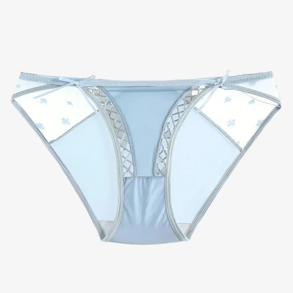 Cute Blue Low-waist Lace Panties for Women