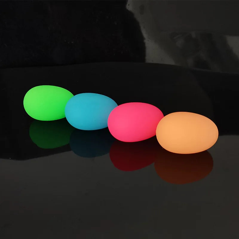 Glow In The Dark Soft Butt Eggs Set: Colorful Egg Shaped Anal Toys