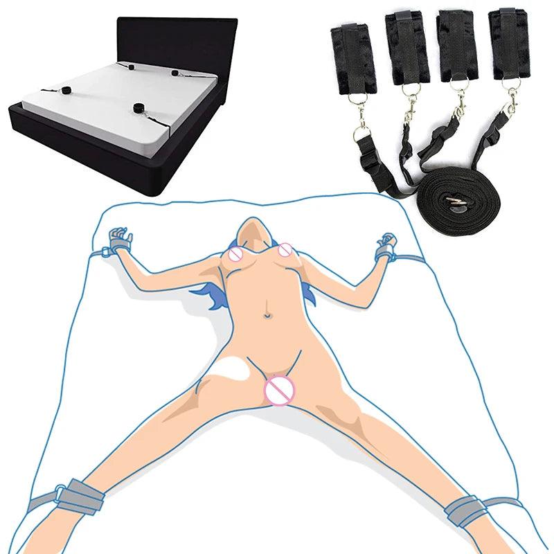 Bondage Hand & Legs Bed Restraints: BDSM Handcuffs & Anklecuffs