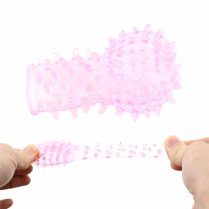 Spike Texture Fingering Gloves: G Spot Masturbation Silicone Finger Sleeves