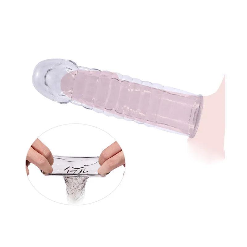 Transparent Silicone Penis Sleeve: Textured Penis Enhancement Condom