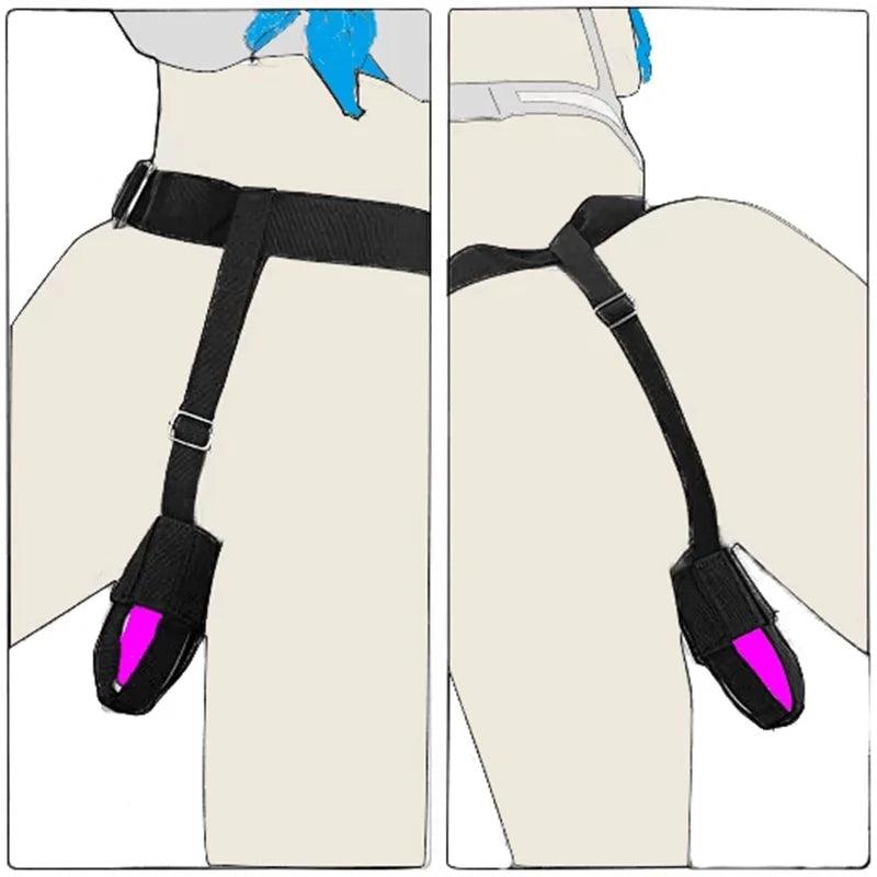 Adjustable BDSM Waist Belt: Bondage Vibrator Case