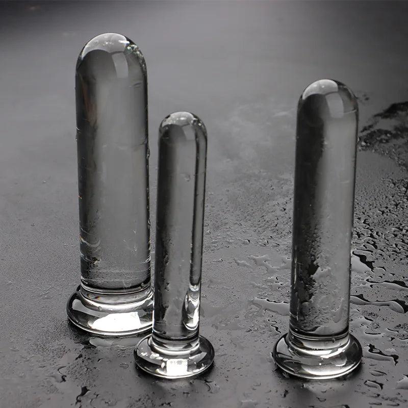 Long Smooth Glass Dildo: Thick Crystal Anal & Vaginal Toy