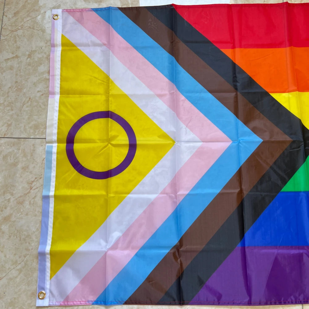 LGBTQIA+ Progress Pride Flag: Transgender & Intersex LGBT Banner