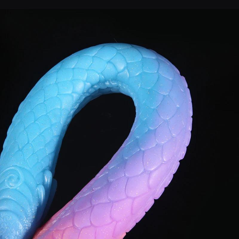 Long Flexible Glow In The Dark Dildo: Colorful Glowing Anal & Vaginal Adult Toy