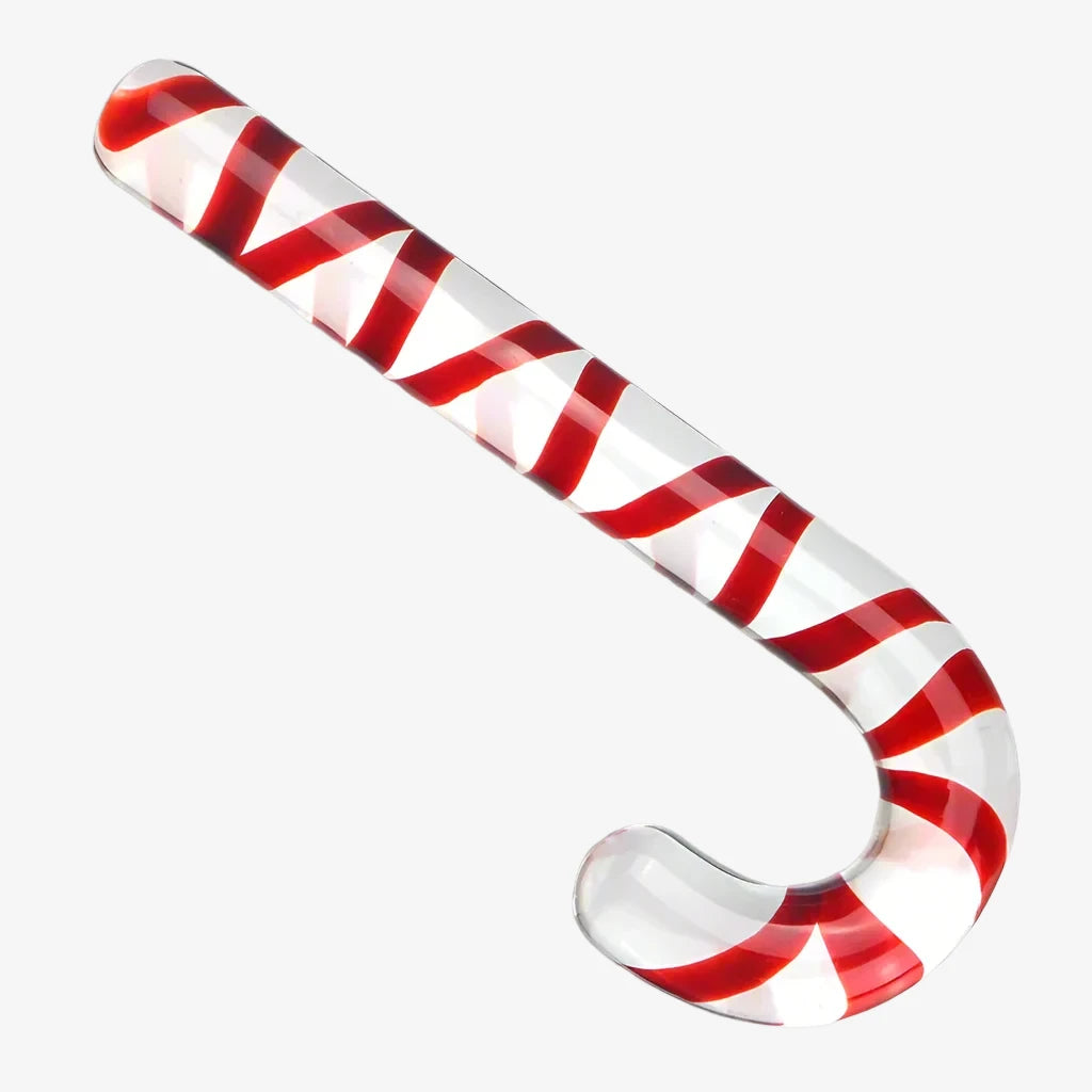 20 cm / 7.9 inches Christmas Candy Cane Glass Dildo: Sweet Fantasy Sex Toy for Holiday Pleasure