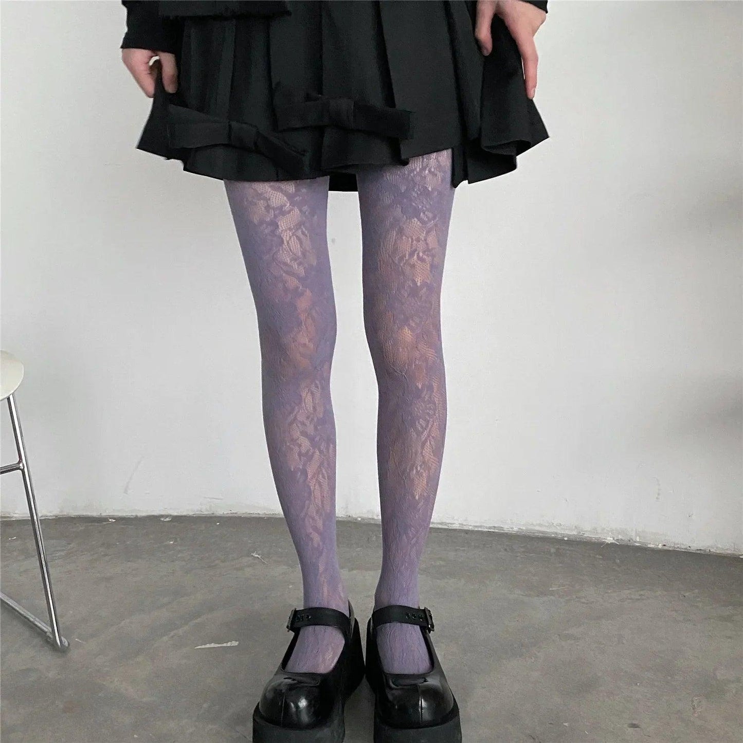 Taro Purple Punk Style Sweet Girl Tights Thigh