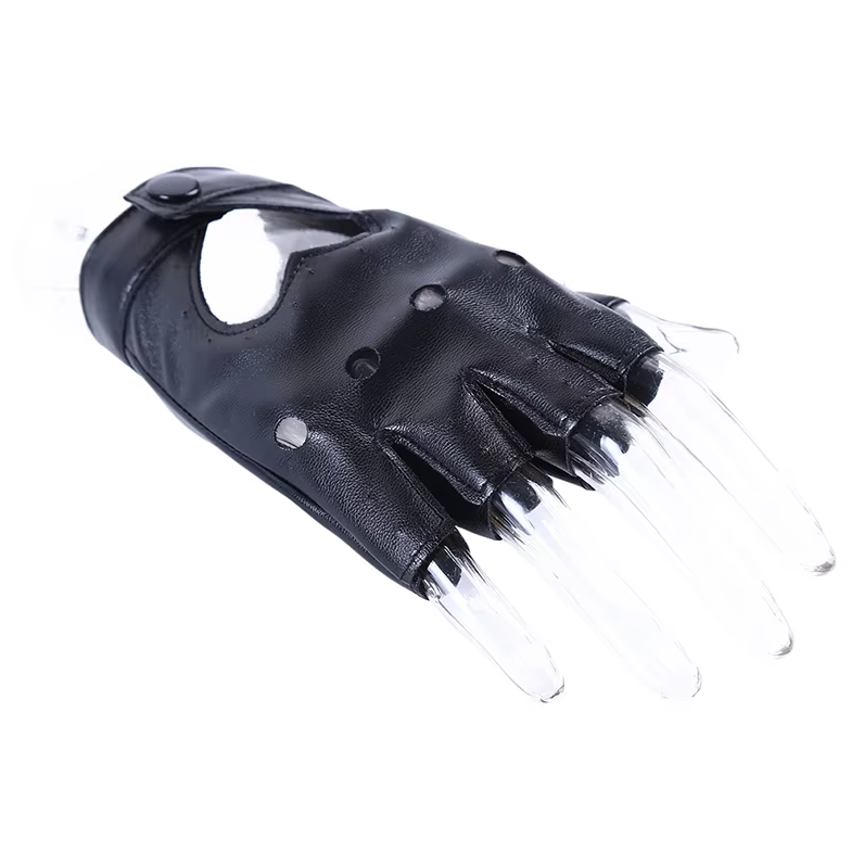 Sexy Leather Mittens: Heart Shape BDSM Domination Fingerless Gloves