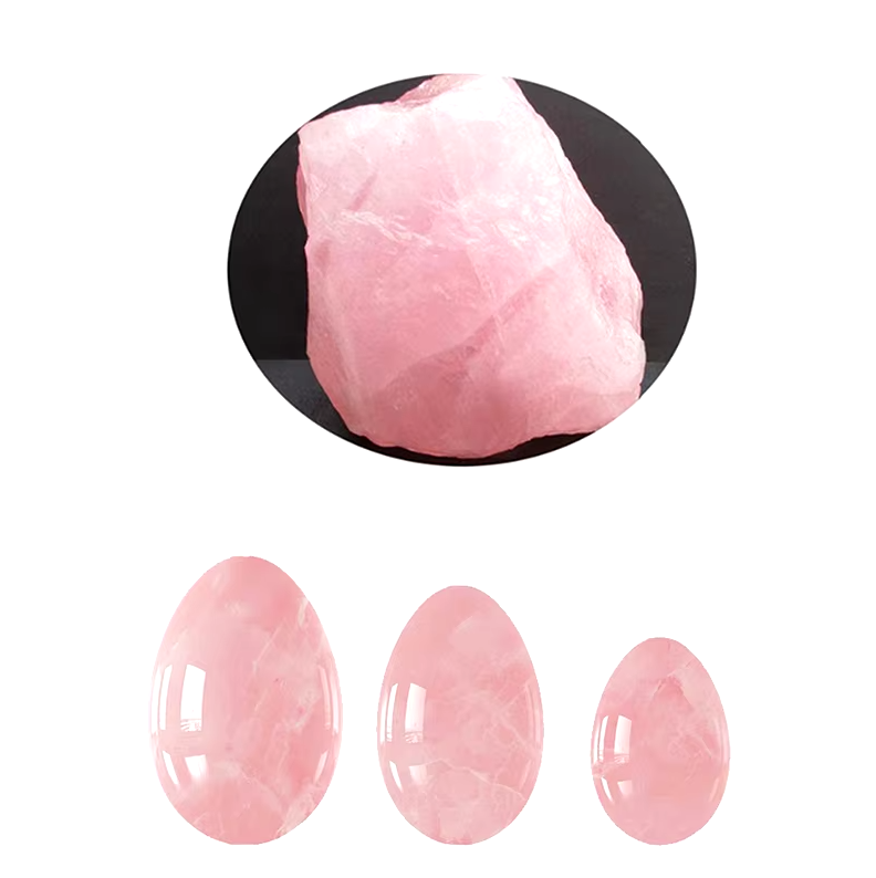 Rose Quartz Precious Stone Yoni Eggs: Kegel Vagina Exercisers Pendants