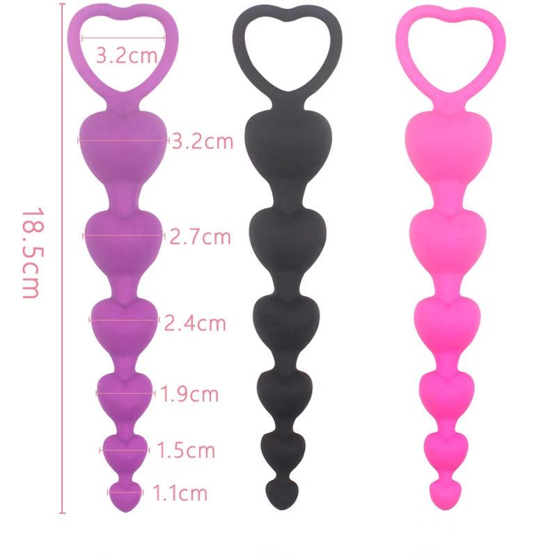 Heart beads Soft Anal Plug