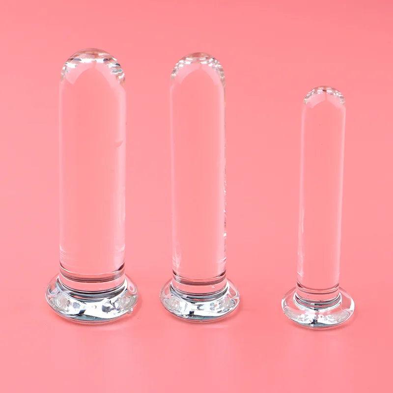 Long Smooth Glass Dildo: Thick Crystal Anal & Vaginal Toy