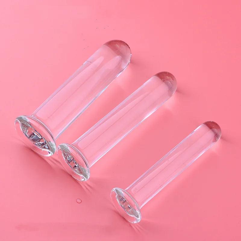 Long Smooth Glass Dildo: Thick Crystal Anal & Vaginal Toy