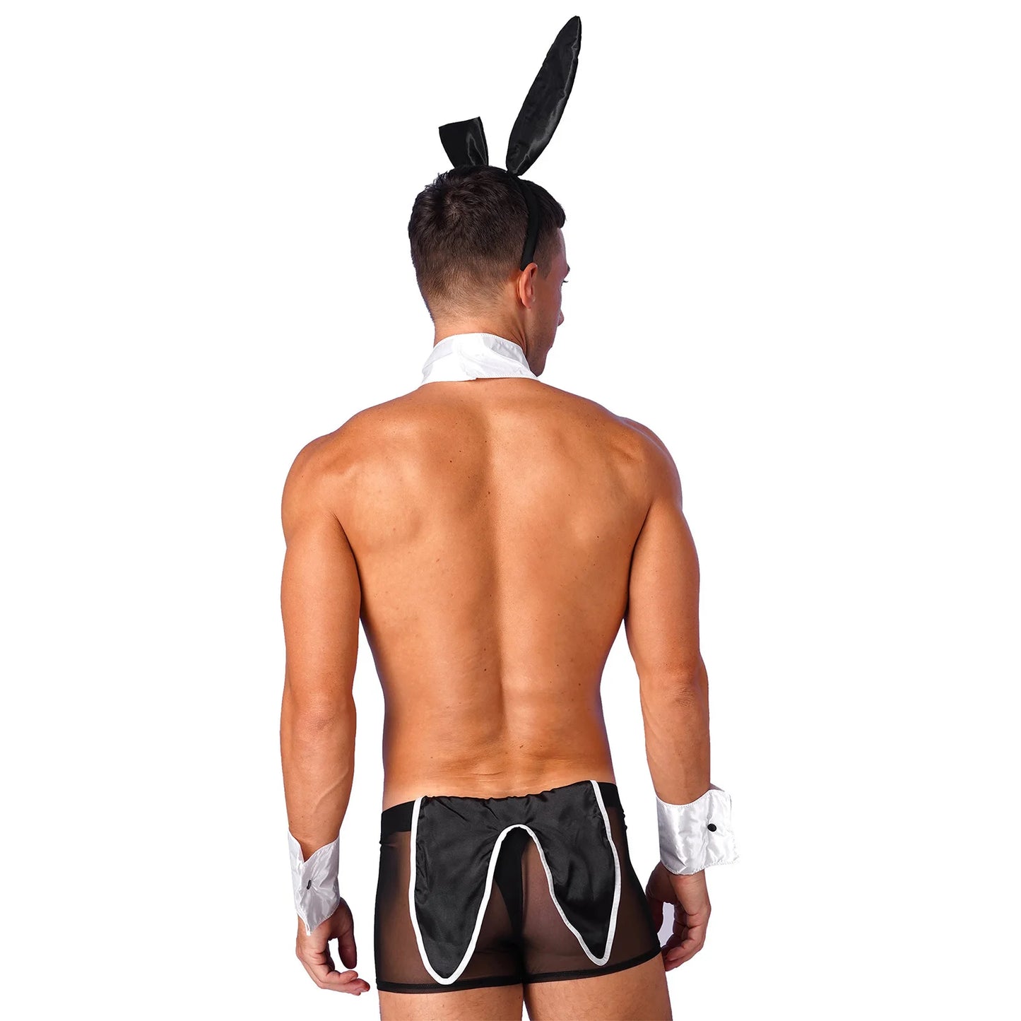 Sexy Rabbit Waiter Men's Cosplay: Bunny Ears + Underwear + Cuffs + Headband + Collar