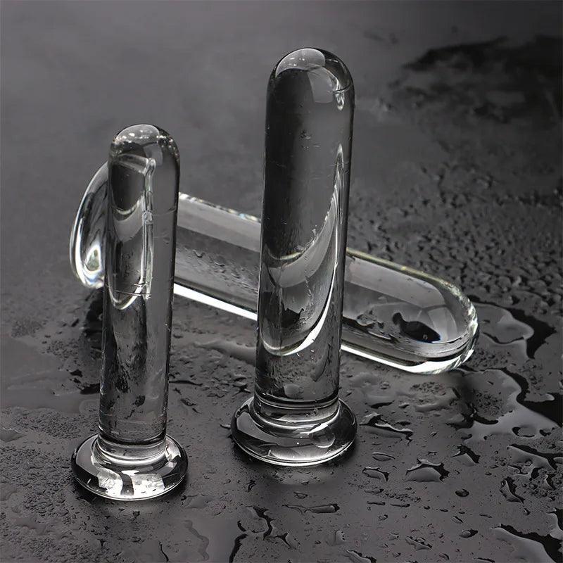 Long Smooth Glass Dildo: Thick Crystal Anal & Vaginal Toy