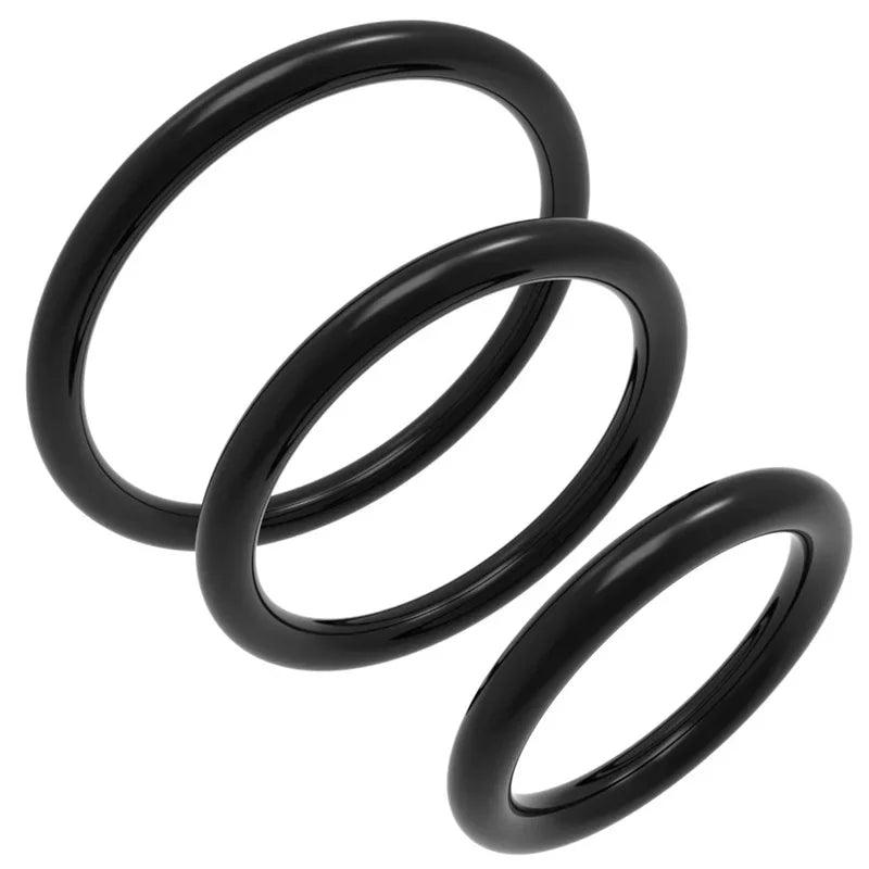 Lock Ring Silicone Durable Penis Ring Men Ejaculation Delay (3pcs/set)