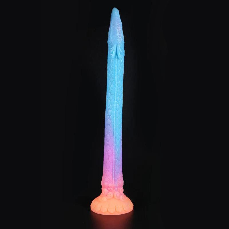 Long Flexible Glow In The Dark Dildo: Colorful Glowing Anal & Vaginal Adult Toy