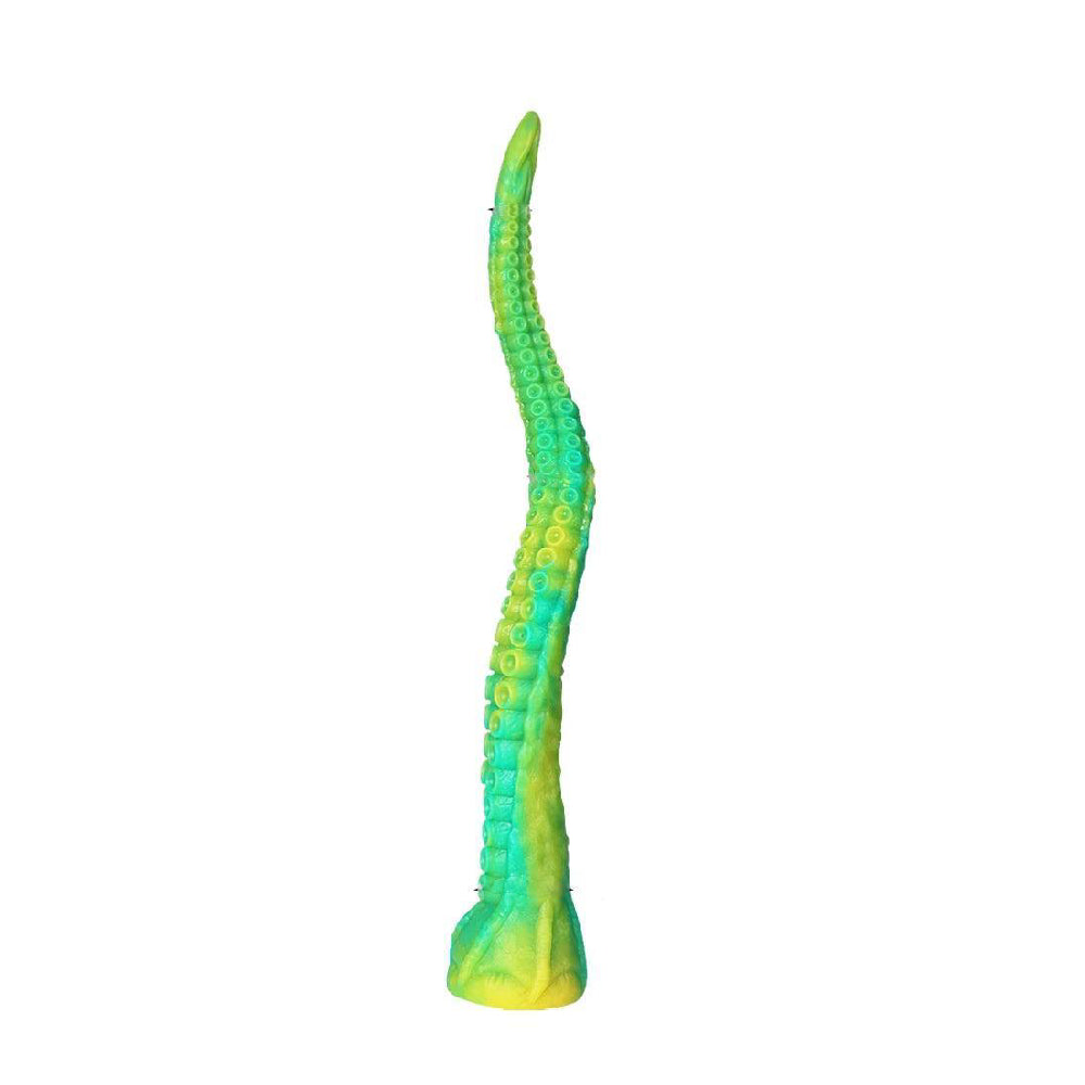 Green & Yellow Realistic Octopus Tentacle Dildo: Unique Texture for Intense Pleasure and Exploration