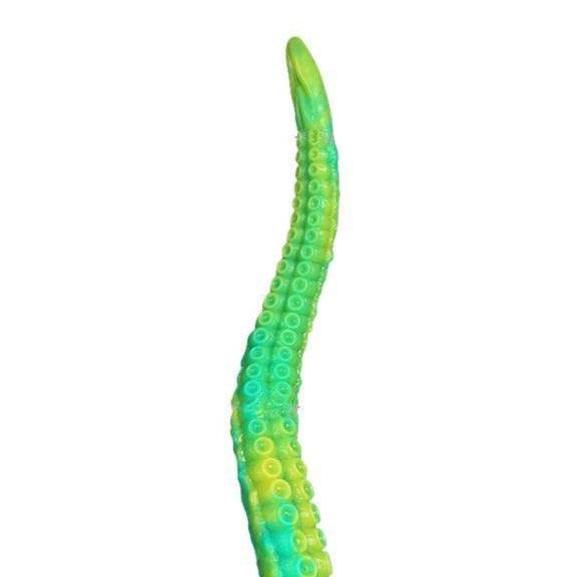 Green & Yellow Realistic Octopus Tentacle Dildo: Unique Texture for Intense Pleasure and Exploration