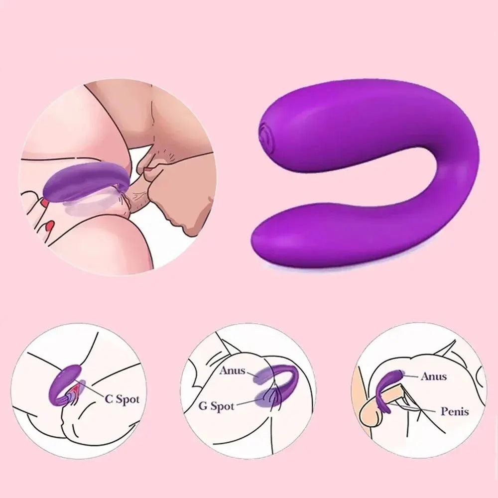 U Type Vibrator: Vibrating Anal & Vaginal Adult Toy