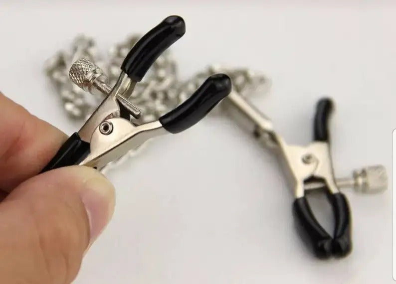 Nipple Clamps With Chain: BDSM & Slave Domination Gear