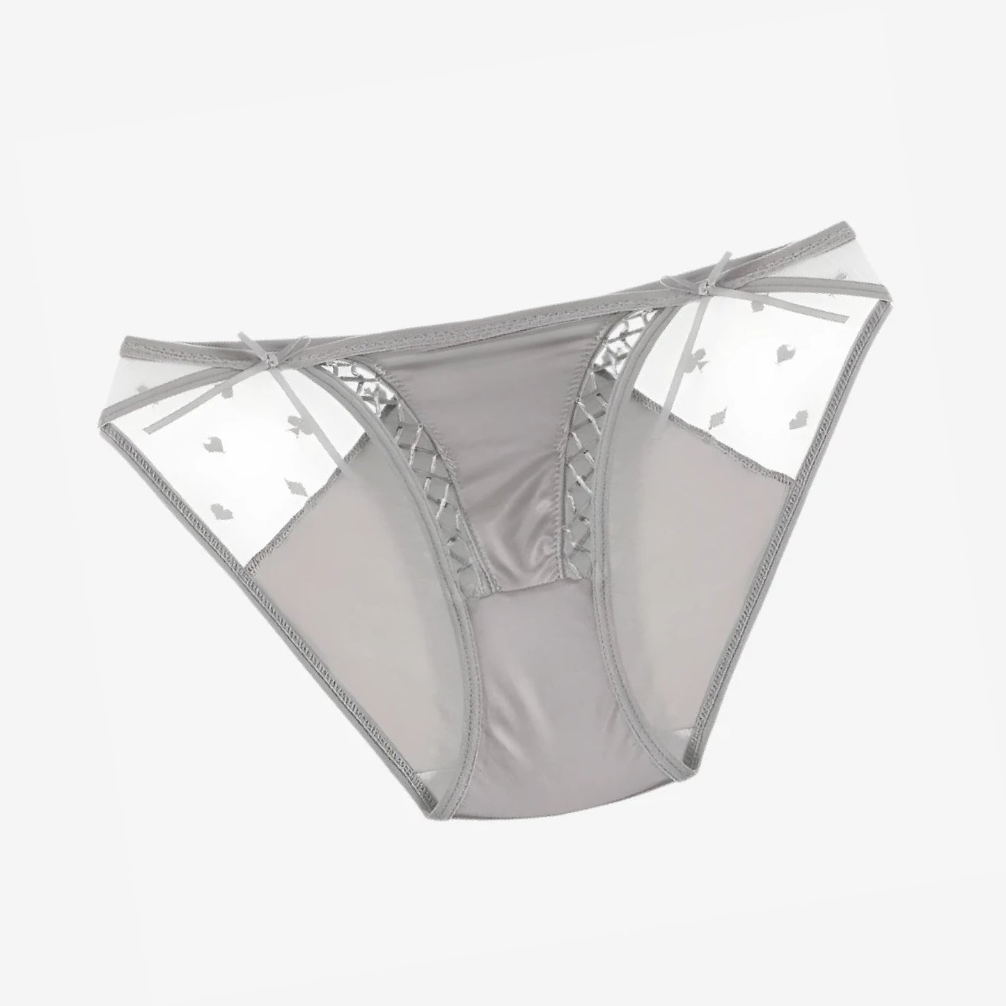 Cute Gray Low-waist Lace Panties for Women