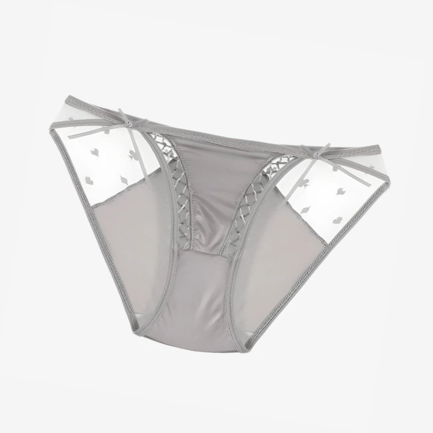 Cute Gray Low-waist Lace Panties for Women