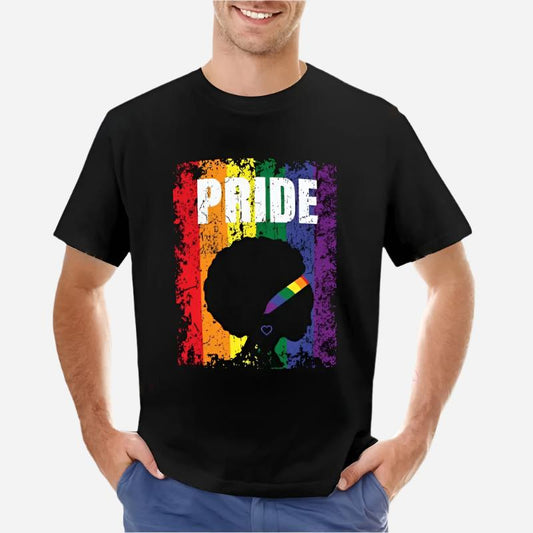 LGBTQIA+ Pride Flag Silhouette: Gay Bi Lesbian T-Shirt