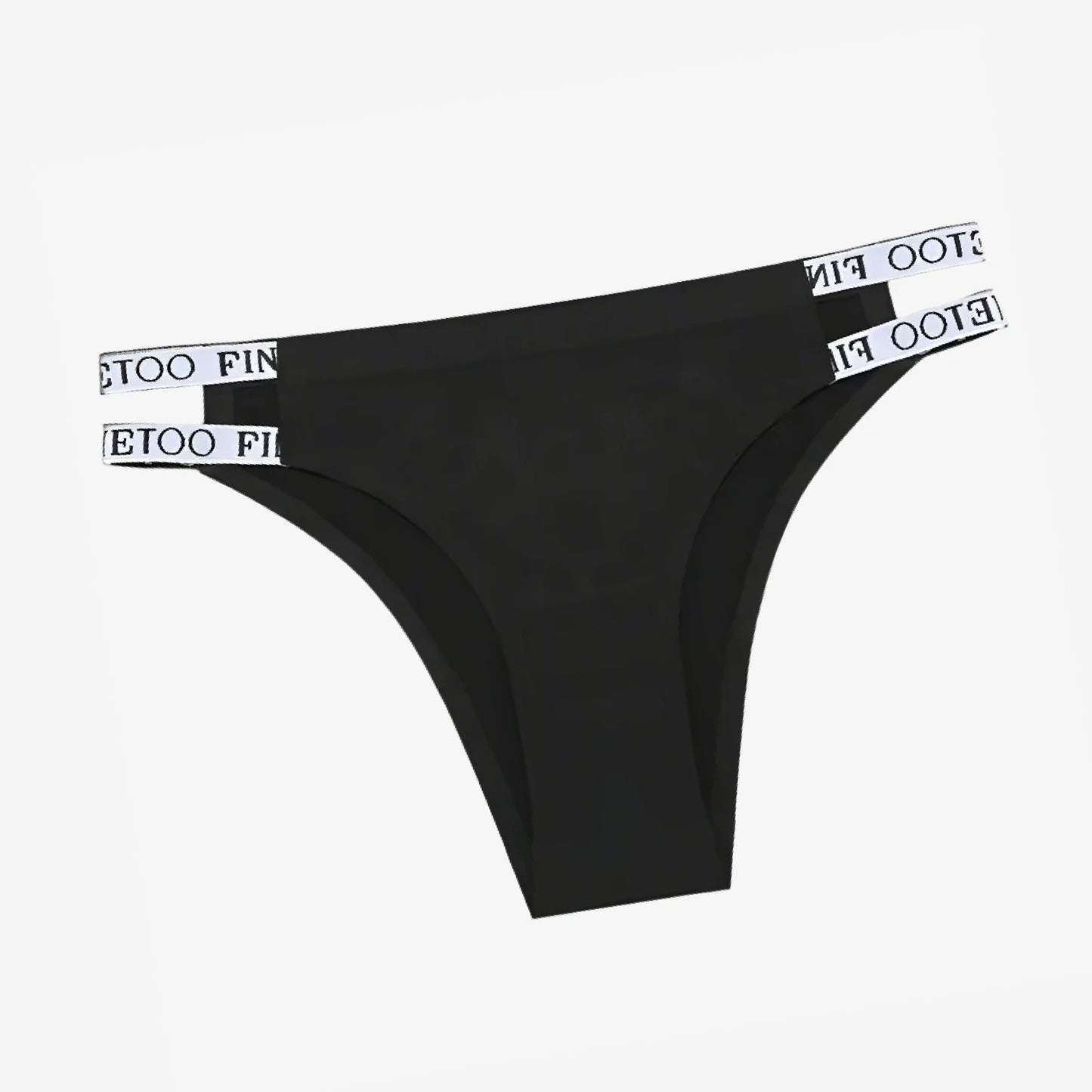 FINETOO Black Sexy Low-Rise Seamless Panties