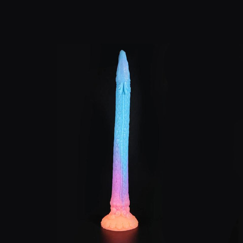 Long Flexible Glow In The Dark Dildo: Colorful Glowing Anal & Vaginal Adult Toy