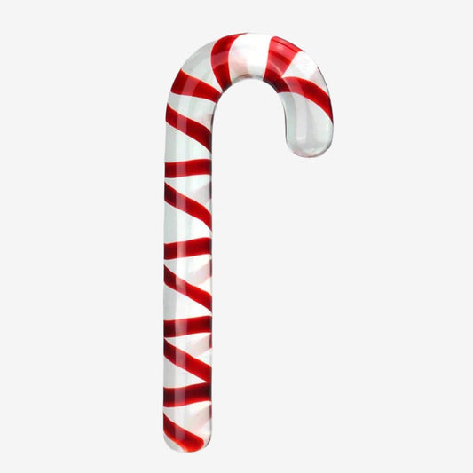 20 cm / 7.9 inches Christmas Candy Cane Glass Dildo: Sweet Fantasy Sex Toy for Holiday Pleasure