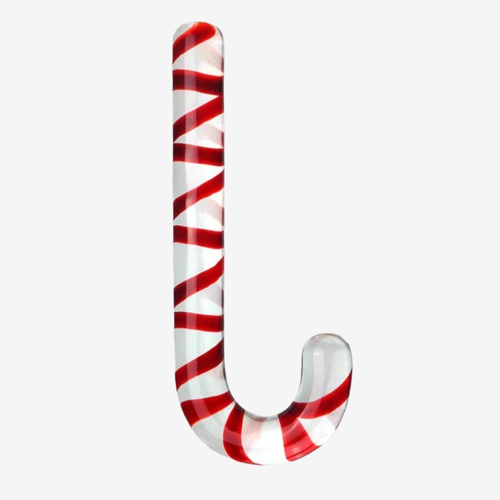 20 cm / 7.9 inches Christmas Candy Cane Glass Dildo: Sweet Fantasy Sex Toy for Holiday Pleasure